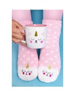 Image of Kittycorn Socks And Mug Set
