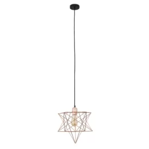 Image of Casco Copper Pendant with Copper Sadira Shade