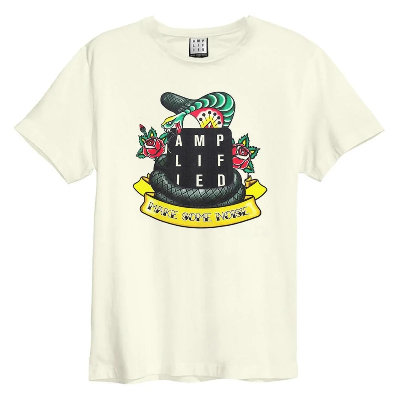 Image of Amplified Amplified Men Serpent Tattoo T-Shirt in White Size: 3X-Large White XXXL Male 5063806466635
