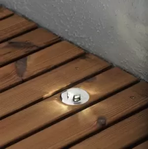 Image of Mini LED Outdoor 12V System Chrome Recessed Ground Light Set Domed, IP44