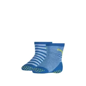 image of Puma 2 Pack Pattern Socks Babies - Blue