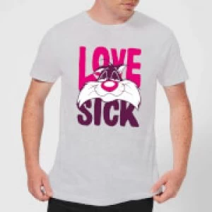 Image of Looney Tunes Love Sick Sylvester Mens T-Shirt - Grey - 4XL