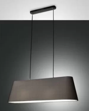 image of Allegra Straight Bar Pendant Ceiling Light Black Glass, E27