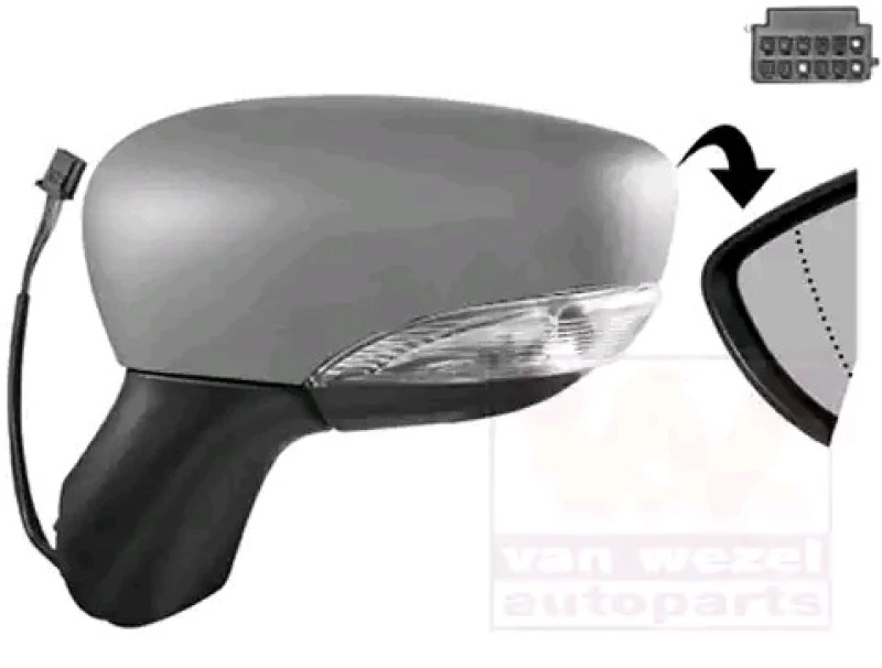Image of VAN WEZEL 4373817 Wing mirror * HAGUS * Left, Heatable, primed Outside Mirror (50)