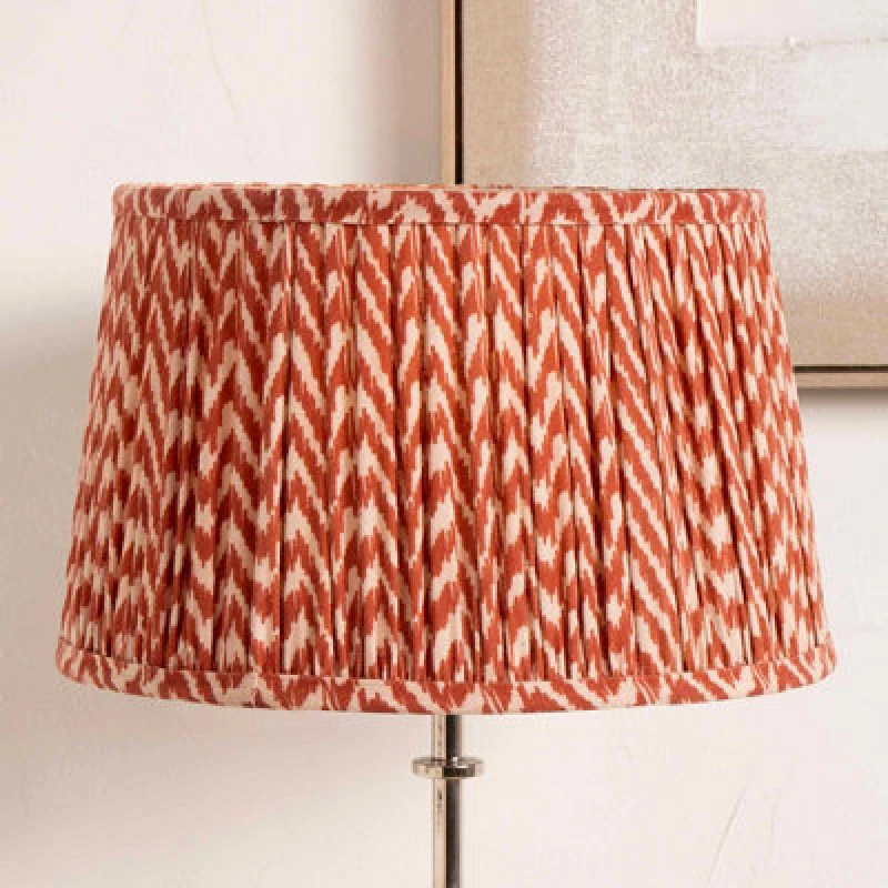 Image of Pacific Lifestyle 30Cm Red Chevron Pleat Lampshade For Table Lamp