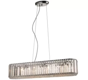 image of Spring 6 Light Small Ceiling Pendant Chrome, Clear with Crystals, G9