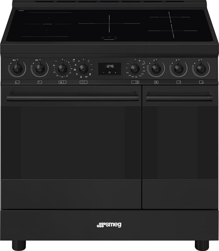 Image of Smeg C92IPN2 90cm Classic Pyrolytic Induction Range Cooker - MATTE BLACK C92IPN2