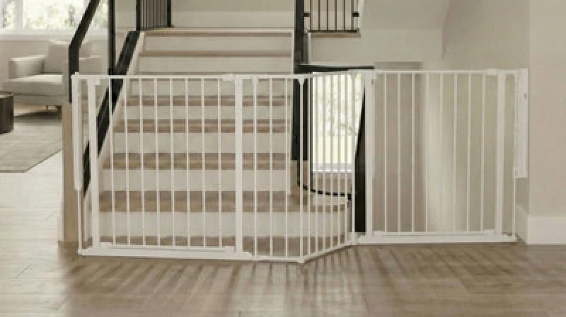 Image of Safetots Two Door Multi Panel Solution For Up And Down Staircases, White, 207Cm Of Length, Includes 2 Door Opening Panels