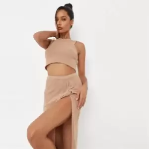 Missguided Towelling Top - Neutral