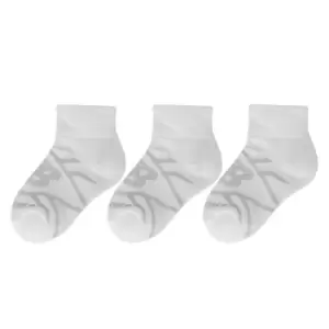 Image of New Balance 3 Pack Patterned Ankle Socks Juniors - White