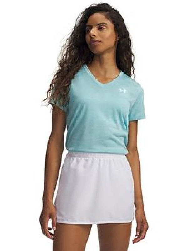 Image of Under Armour Tech Twist V-Neck Short Sleeve Womens Short Sleeve Performance T-Shirts 8 (XS) Blue 34322319310