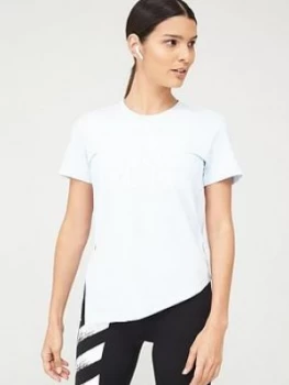 Image of adidas Ikat Badge Of Sport T-Shirt - Blue, Size XS, Women