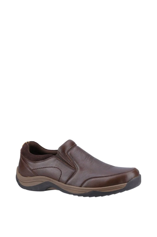 Image of Hush Puppies 'Donald' Classic Slip On Shoes Dark Brown