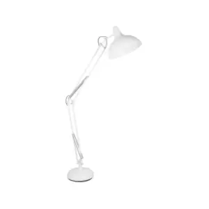 Image of Matt White Metal Task Floor Lamp
