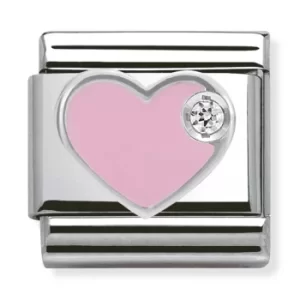 Image of Nomination CLASSIC Silvershine Pink Love Heart Charm 330305/02