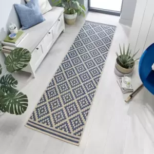 Image of Moretti Indoor Outdoor Runner Blue and Grey