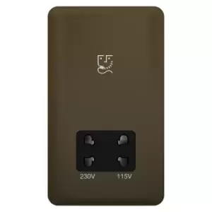 Image of Schneider Electric Lisse Screwless Deco - Shaver Socket, Dual Voltage, 115/230V, GGBL7090BMBS, Mocha Bronze with Black Insert