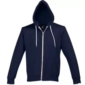 image of SOLS Silver Unisex Full Zip Hooded Sweatshirt / Hoodie (M) (Abyss Blue)