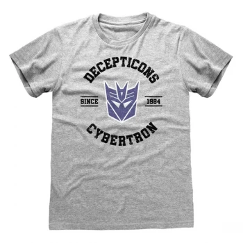 Image of Transformers - Decepticons Cybertron Unisex Large T-Shirt - Grey