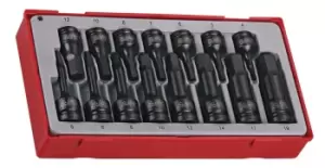 image of Teng Tools TT9015HX 15pc 3/8" & 1/2" Drive Impact Hex Socket Set