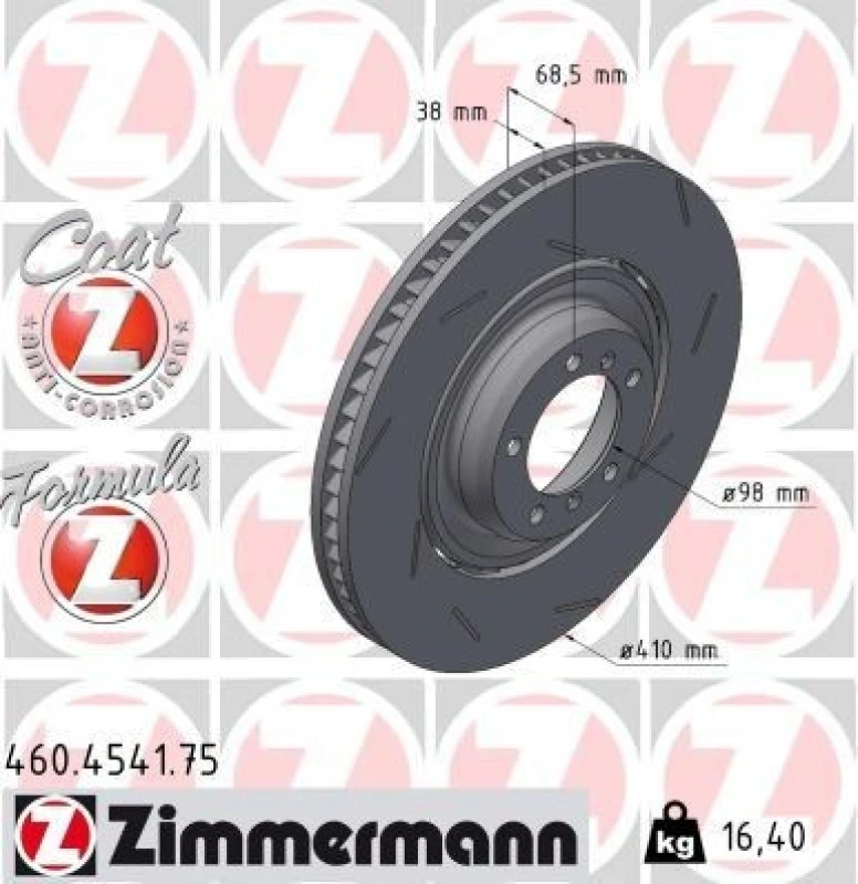 Image of ZIMMERMANN Brake disc ZIMMERMANN 460.4541.75