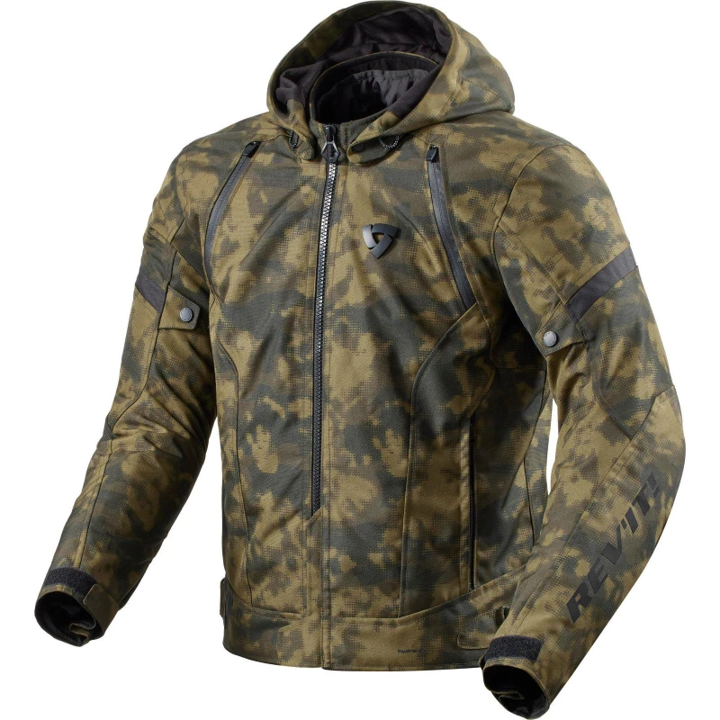 Image of Rev It Flare 3 H2O Motorcycle Jacket S Camo Dark Green