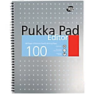 image of Pukka Pad Notebook Editor A4+ Ruled Grey 3 Pieces of 50 Sheets