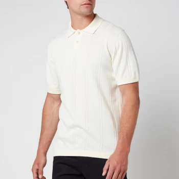 image of Ted Baker Mens Youfroz Textured Polo Shirt - White - 3/M