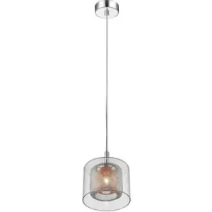 image of Impex Laure 1 Light Chrome Mini Pendant Light