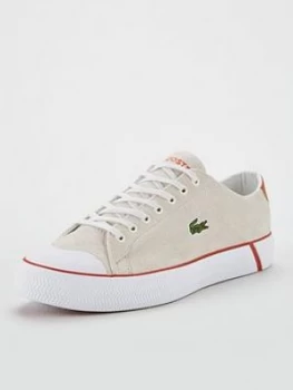 Image of Lacoste Gripshot Canvas Trainers - Off-White, Off White, Size 7, Men