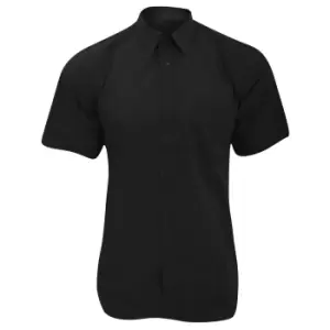Image of Fruit Of The Loom Mens Short Sleeve Poplin Shirt (2XL) (Black)