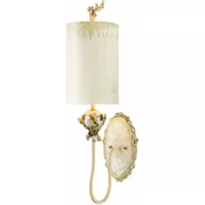 image of Wall Light Sconce Putty Patina & Silver Leaf LED E27 60W Bulb