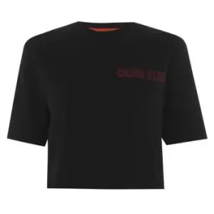Image of Calvin Klein Performance Cropped Short Sleeve T Shirt - Black