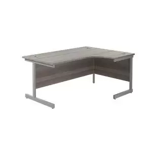 Image of Jemini Radial Right Hand Desk 1800x1200mm Grey OakSilver KF846017