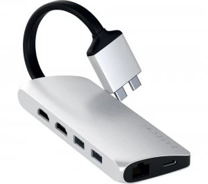 image of SATECHI Dual Multimedia 6-port USB Type-C Hub - Silver