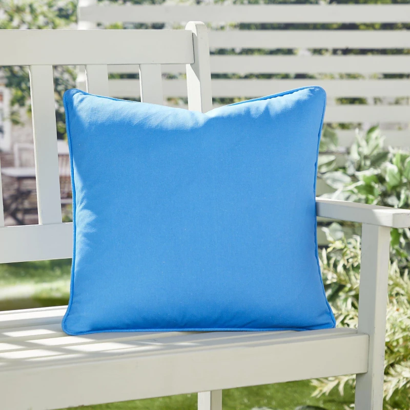 Image of Fusion 'Plain Dye' Water & UV Resistant Filled Cushion Blue