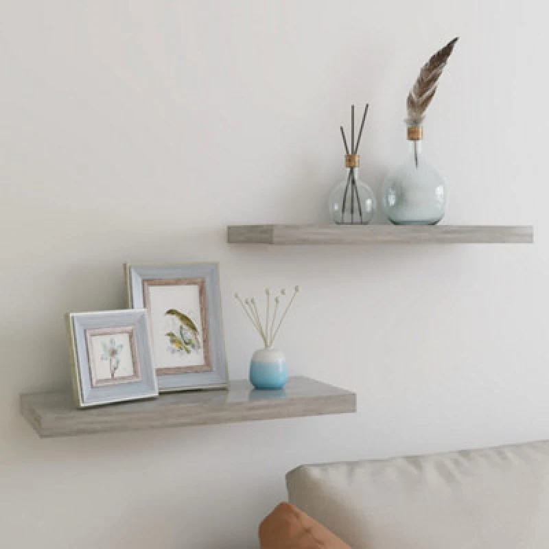 Image of VIDAXL Vidaxl - Floating Wall Shelves 2 pcs Concrete Grey 60x23.5x3.8cm mdf 8720286416990