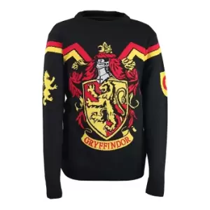 image of Harry Potter Unisex Adult Gryffindor Christmas Jumper (XXL) (Black/Red/Yellow)