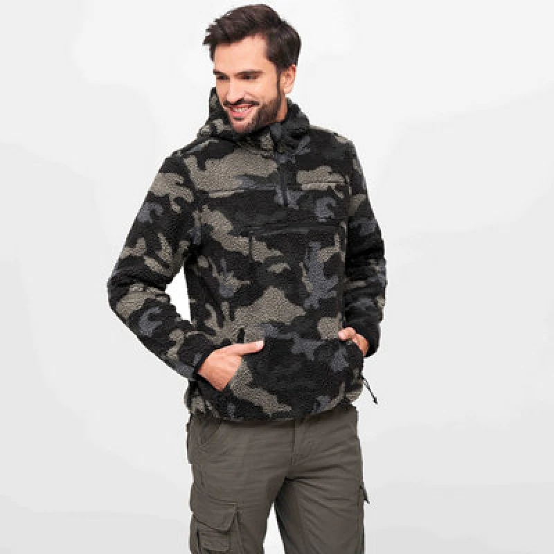Image of Brandit Teddyfleece Worker Pullover Dark Camo Size Xx Large