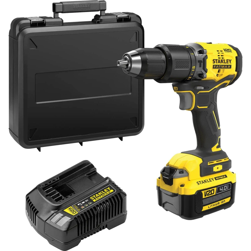 Image of Stanley Fatmax V20 SFMCD715 18v Cordless Brushless Combi Drill SFMCD715M1K Batteries: 1 x 4ah Li-ion