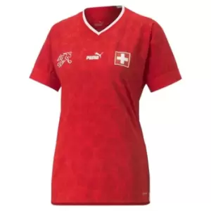 Image of Puma Puma x Liberty Switzerland Authentic Home Shirt 2022 2023 Womens - Red