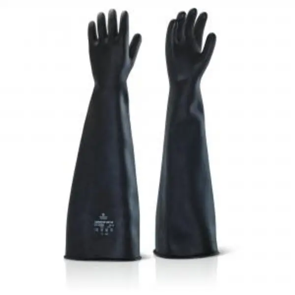 Image of Ansell Industrial Latex Heavy Weight 24 Gauntlet Black 09 ILHW2409 BESWILHW2409