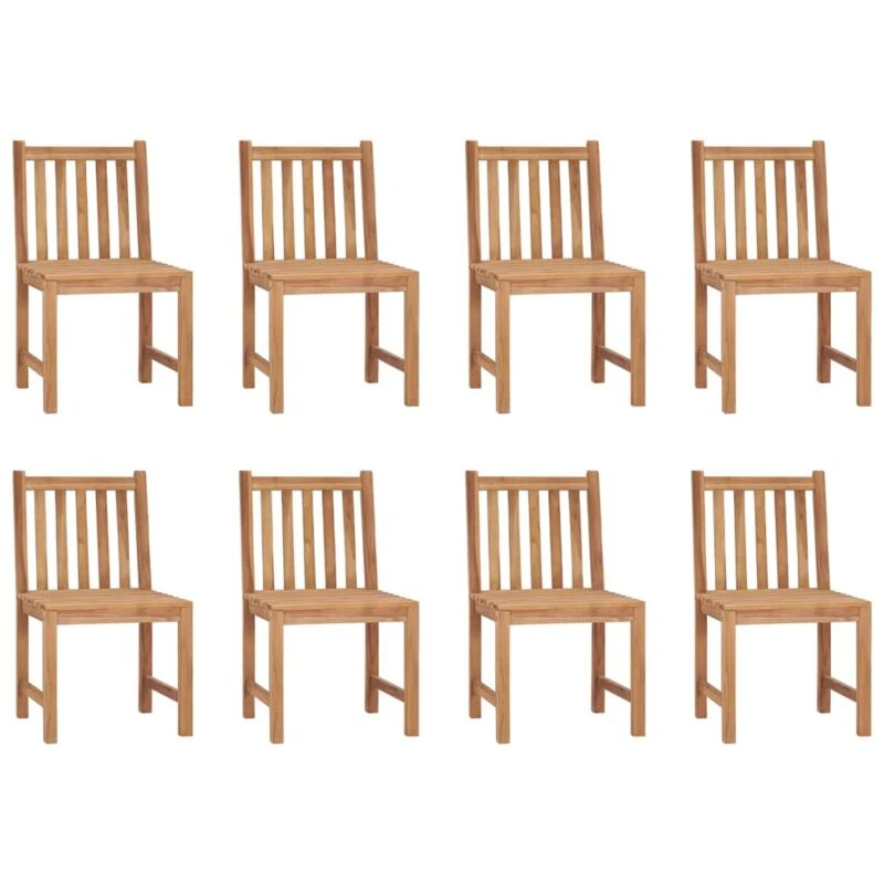 Image of VIDAXL Garden Chairs 8 pcs Solid Teak Wood vidaXL 8720286448564