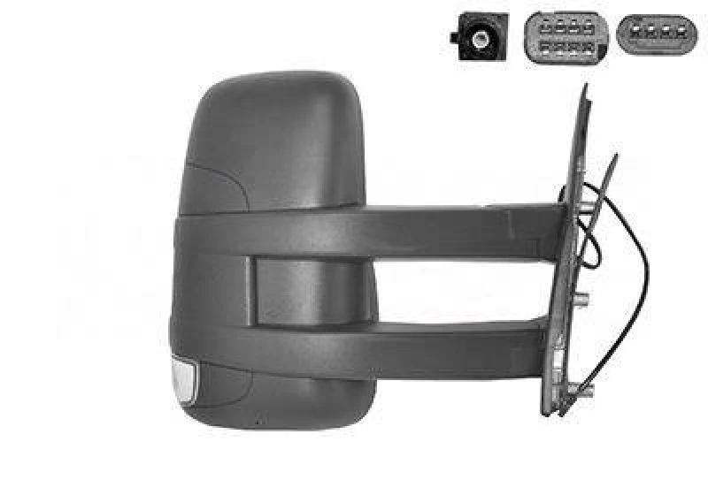 Image of VAN WEZEL 2815818 Wing mirror * HAGUS * Right, with aerial Outside Mirror (50)