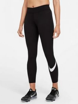 image of Nike Nsw Essential Swoosh Leggings - Black