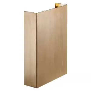 Image of Fold 15cm LED Outdoor Up Down Wall Lamp Brass, IP54, 3000K