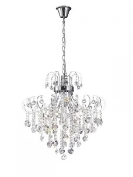 Image of Ceiling Pendant 7 Light Polished Chrome, Crystal