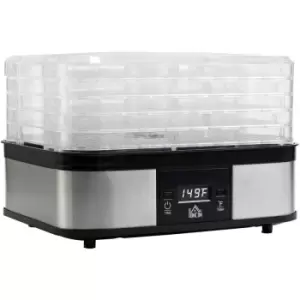 image of Homcom - 5 Tier Food Dehydrator, 245W for Drying Fruit, Meat, Vegetable, Silver - Silver