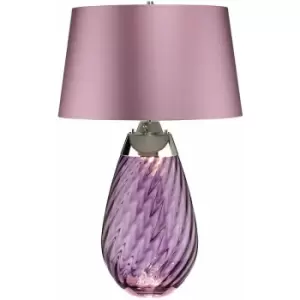 image of Loops - Table Lamp Heather Shade Plum tinted Glass / Heather Shade LED E27 60W Bulb