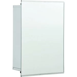 image of Wickes Sliding Mirror Bathroom Cabinet - Stainless Steel 340mm